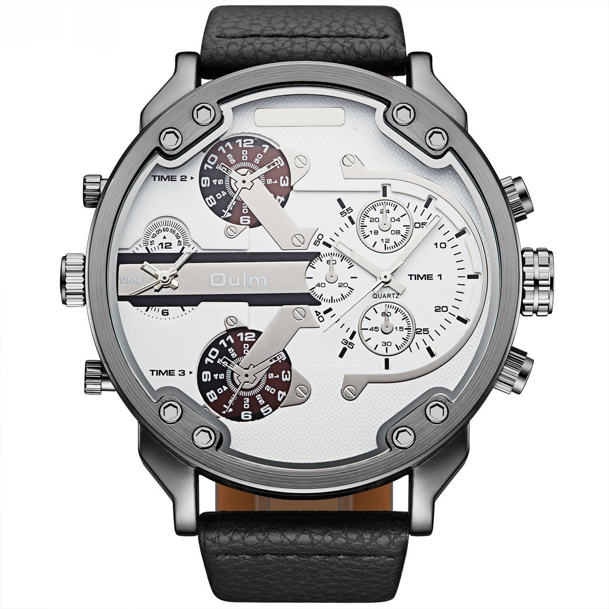 Bold Dual-Time Black Outdoor Sports Watch