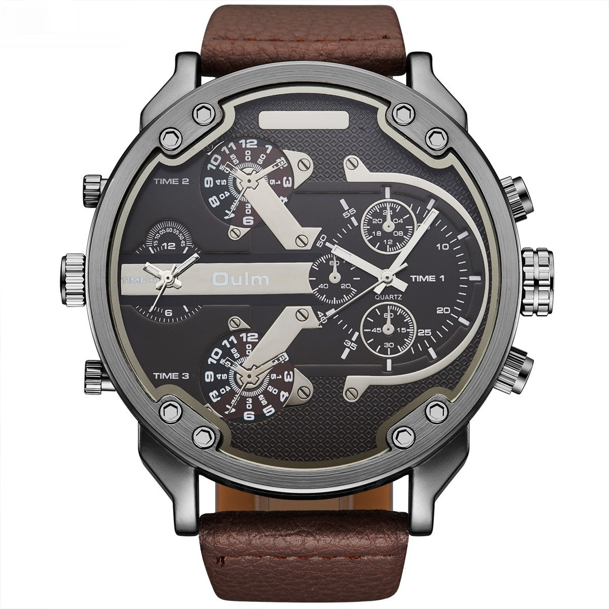 Bold Dual-Time Black Outdoor Sports Watch