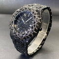 Hip-Hop Mens Watch With Green Full-Covering Zircon Inlays