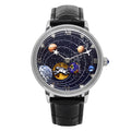 Mens Mechanical Watch With A Hollowed-out Design And Leather Strap