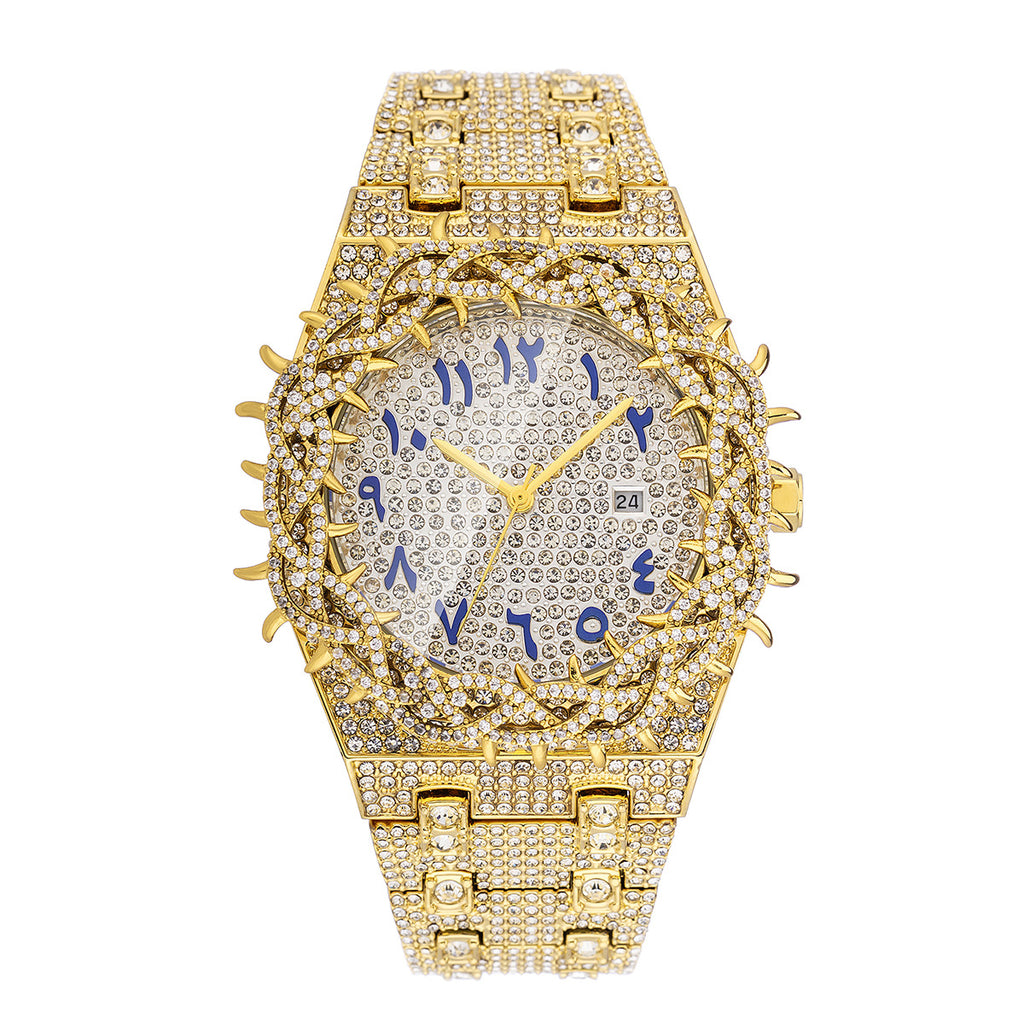 Personalized Mesh-design Inlaid Quartz Fashion Watch